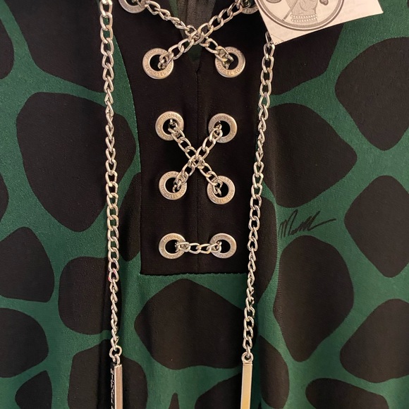 Michael Kors-~Dress~ Moss Green and Black Leopard - Picture 3 of 5